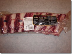 Beef ribs in package